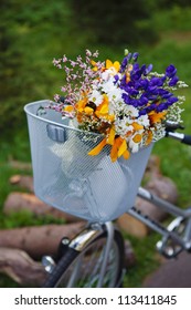 Bike With A Basket And Flowers