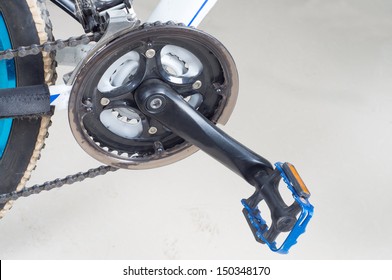 Bike Close Up On Gear Wheel, Pedal And Wheel