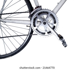 Bike Close Up On Gear Wheel, Pedal And Wheel