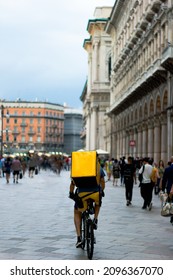 A Bike Courier At Duomo Milan Duomo Square