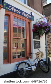 Bike In Front Of Coffee Shop