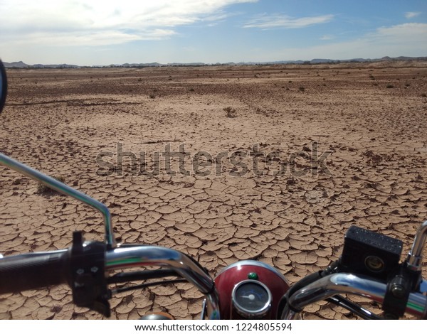 Bike handles in the\
Moroccan desert