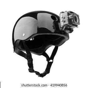 Bike helmet with action camera