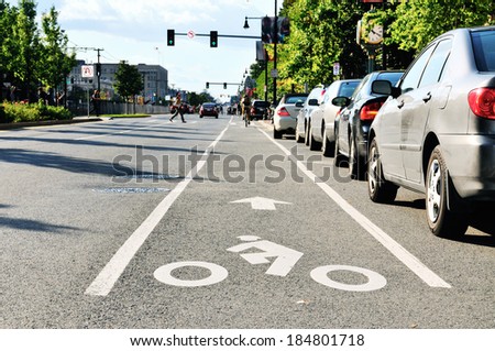 Bike lane in city street