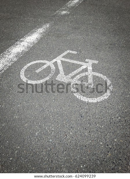 Bike lane, road for bicycles. empty bicycle lane\
with place your text