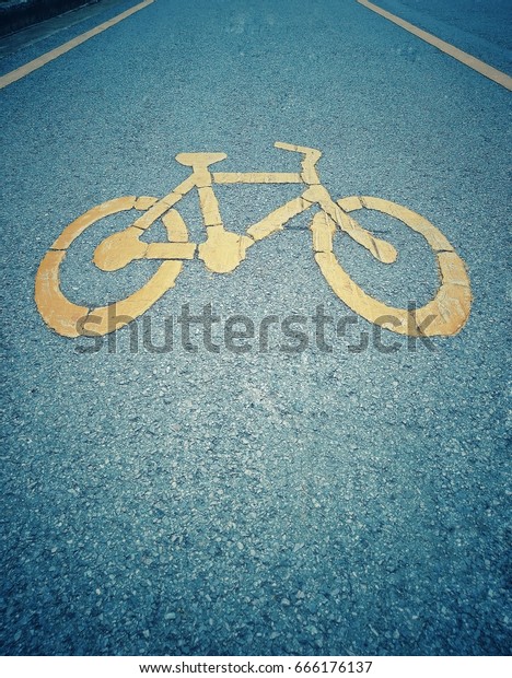 Bike lane, road for bicycles in the park with place\
your text