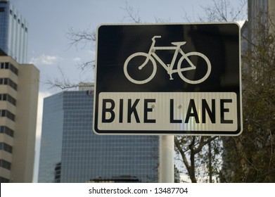 Bike Lane Bike Sign Stock Photo (Edit Now) 574266841