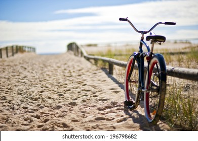 Bike Left On Sandy Beach Trail