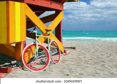 Bike & Lifeguard Station In Miami Beach