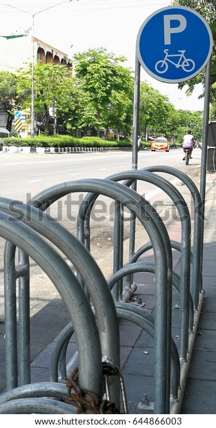 Bike parking sign at\
Bangkok,Thailand