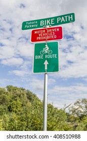 A Bike Path Sign In Madison, Wisconsin