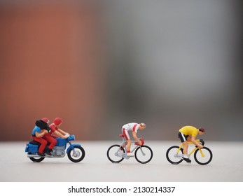 Bike race conceptual design. Unfocus and blurred view at the table.