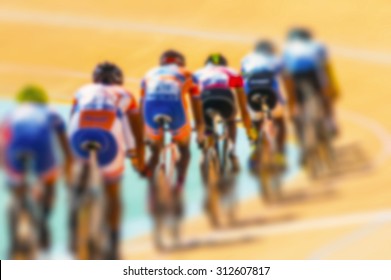 Bike race on velodrome track blurry for background - Powered by Shutterstock