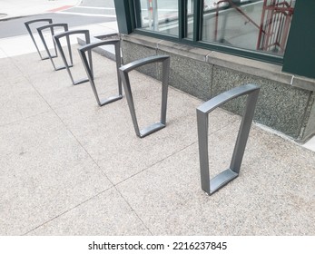 A Bike Rack In Downtown Detroit, Michigan