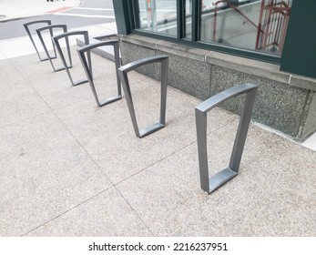 A Bike Rack In Downtown Detroit, Michigan