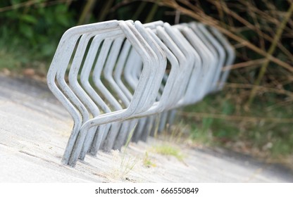 Bike Rack In Front Of A Dutch School