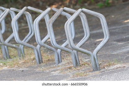 Bike Rack In Front Of A Dutch School