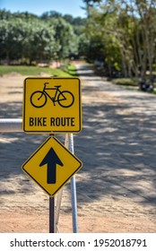 Bike Route Sign In The Park