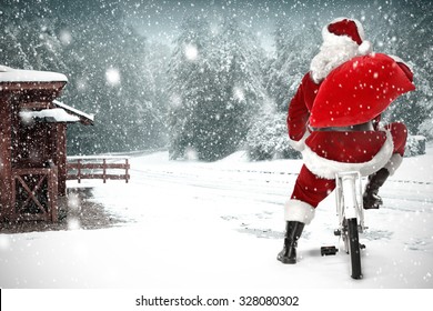 Bike And Santa Claus 