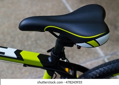 Bike seat, Bicycle saddle on street background