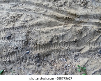 Bike Tracks In The Sand.