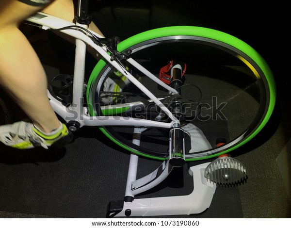 green bike trainer