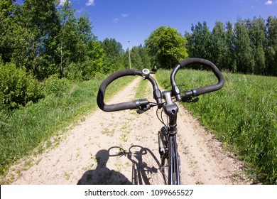 Biker Relaxing On Bike From First Person Perspective