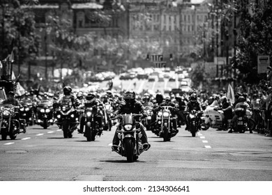 Bikers At Crazy Hohols Bikers Club Open Season On Khreshchatyk Street In Kiev Ukraine May 2019