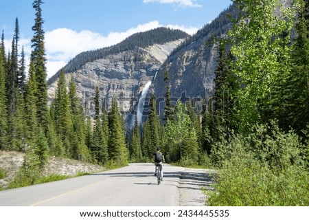 Biking to Beautiful Takakkaw Falls in Yoho National Park, British Columbia, Canada Stock photo © 