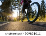 Biking at sunset.