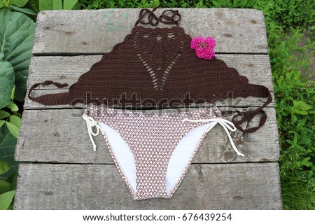 Bikini, crop top, crochet