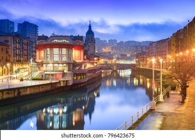 Bilbao Riverbank At Morning, Spain