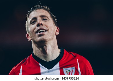 Bilbao, Spain. 03th April, 2019. Pais Vasco. San Mamés. Liga Santander. Athletic Bilbao V Levante UD: Iker Muniain Smiling After Scores A Goal.