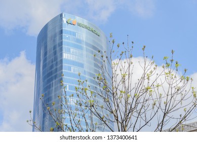 Bilbao, Spain; 04 12 2019: At 165 Metres And 41 Floors High, The Iberdrola Tower, Designed By Architect César Pelli, Is The Tallest Building In The Basque Country 