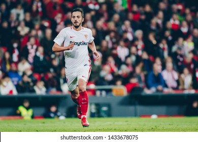 Bilbao, Spain. 13th January, 2019. Pais Vasco. San Mamés. Liga Santander. Athletic Bilbao V Sevilla FC: Pablo Sarabia Running At San Mamés Stadium