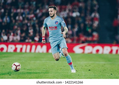 Bilbao, Spain. 16th March, 2019. Pais Vasco. San Mamés. Liga Santander. Athletic Bilbao V Atlético Madrid: Saúl Ñíguez (#8) Runs With The Ball At San Mamés Stadium.