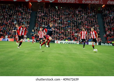 BILBAO, SPAIN - APRIL 20: Fernando Torres And Mikel Balenziaga In The Match Between Athletic Bilbao And Athletico De Madrid, Celebrated On April 20, 2016 In Bilbao, Spain