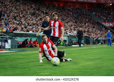 BILBAO, SPAIN - APRIL 20: Koke, Muniain And Benat In The Match Between Athletic Bilbao And Athletico De Madrid, Celebrated On April 20, 2016 In Bilbao, Spain