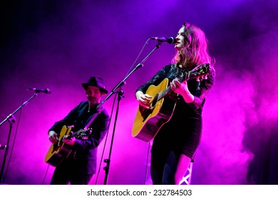 BILBAO, SPAIN - NOV 01: Dawn Landes (folk Band) Live Music Show At Bime Festival On November 01, 2014 In Bilbao, Spain.