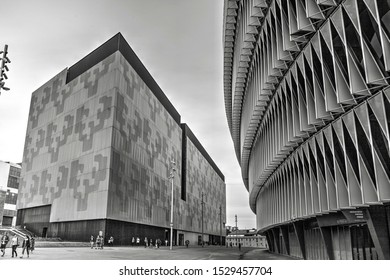 Bilbao, Spain Sept. 20, 2019: San Mamés Stadium And Other Building In Bilbao, Spain. Sept. 20, 2019 In Bilbao, Spain