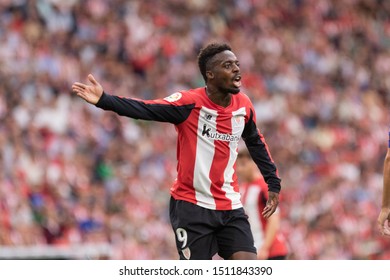 BILBAO, SPAIN. September 22th, 2019. Basque Country. San Mames. Liga Santander. Athletic Bilbao V Deportivo Alavés: Iñaki Williams Tries To Talk With The Referee.