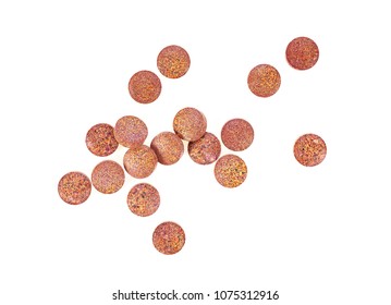 Bilberry Extract Pills On A White Background. Alternative Medicine.