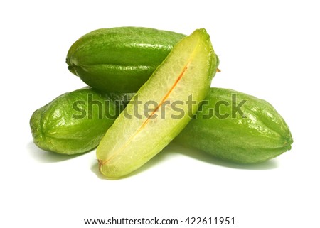 bilimbi fruit on white background