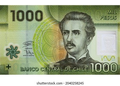 Bill of 1,000 pesos. National currency of Chile.