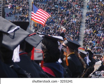 Bill Clinton Delivering The University Of Michigan Commencement Speech On April 28, 2007