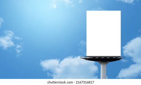 Billboard advertising at white cloud blur sky background. - Shutterstock ID 2167316817