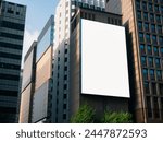 Billboard Banner Building exterior mock up Media advertisement display Business district