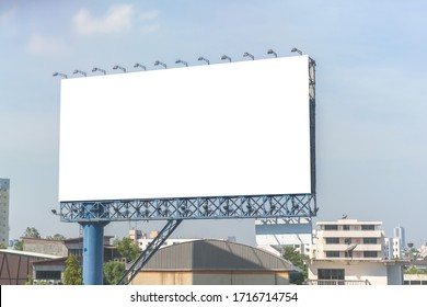 Billboard Blank On Road In City For Advertising Background