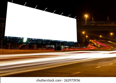 billboard blank for outdoor advertising poster at night time with street light line for advertisement street city night light concept. - Shutterstock ID 262973936