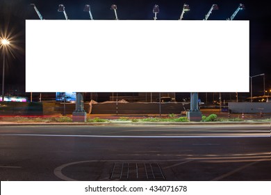 billboard blank for outdoor advertising poster or blank billboard at night time for advertisement. street light - Shutterstock ID 434071678